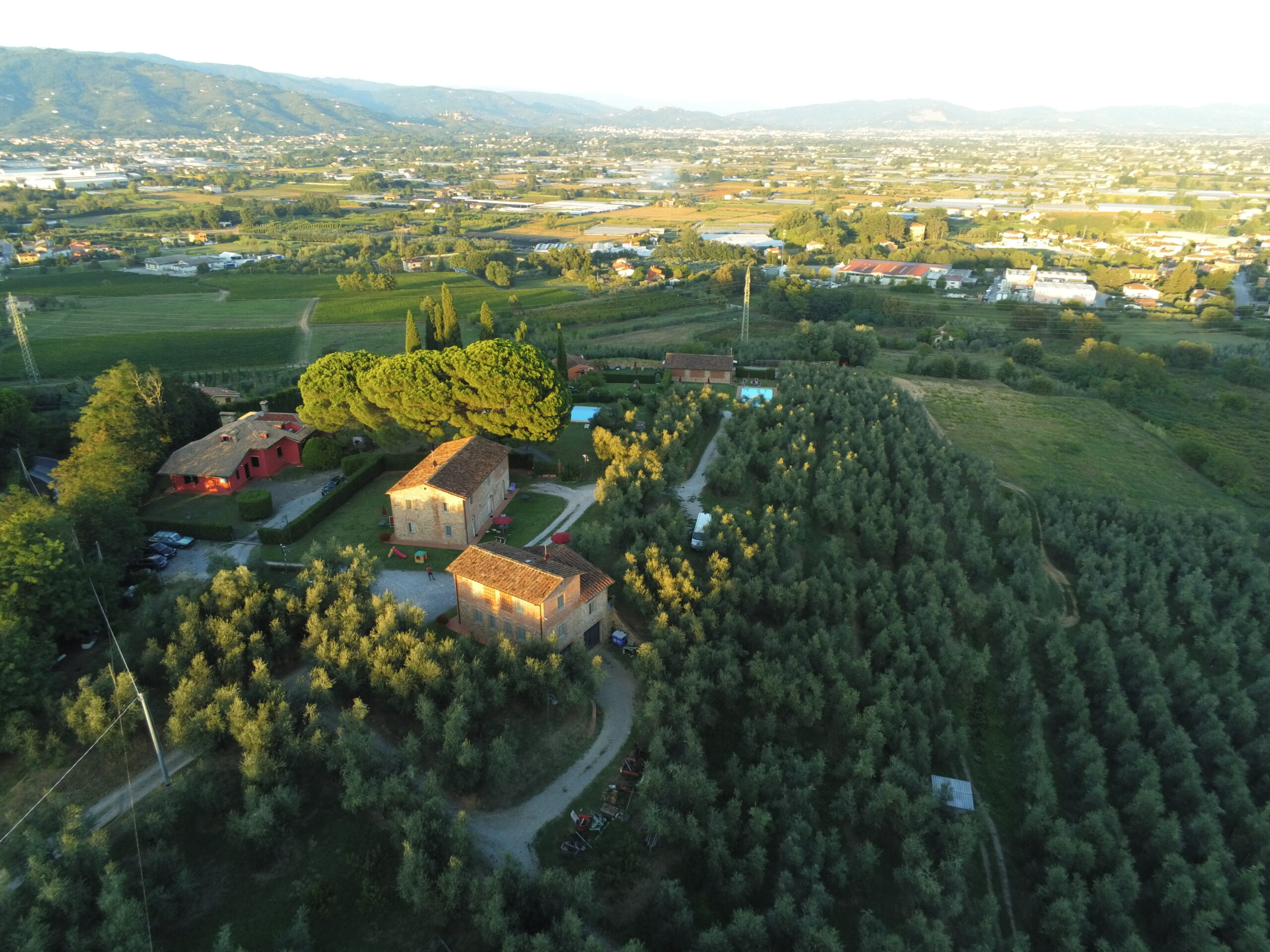Il borgo di Montecarlo di Lucca sul colle, circondato dai vigneti della Strada del Vino